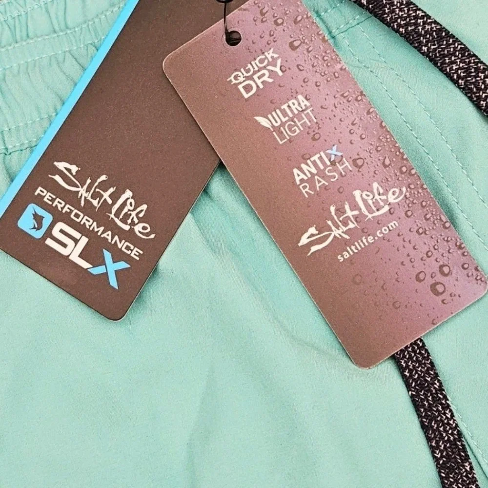 Salt Life (Men's Medium) Aqua Swim Trunks SLX-QD Performance Board Shorts‎ Surf